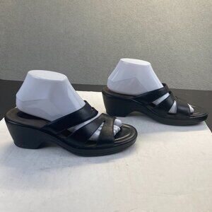 Dansko Leather Womens Sandals Size 38 Black